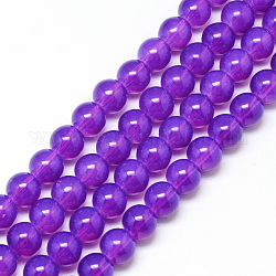 Chapelets de perles en verre peint, imitation opalite, ronde, bleu violet, 8mm, Trou: 1.3~1.6mm, Environ 100 pcs/chapelet, 31.4 pouce