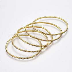 Pulseras elásticas de cadena de garra de latón, con diamante de imitación, color de ab chapado, dorado, topacio ab, 2 pulgada (5 cm), 2mm