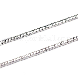 304 Stainless Steel Round Snake Chains, Soldered, with Spool, Stainless Steel Color, 1.2mm
