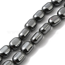 Electroplated Synthetic Non-magnetic Hematite Beads Strands, Oval, 9.5x8x6mm, Hole: 0.9mm, about 42pcs/strand, 15.94''(40.5cm)