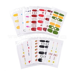 Наклейки для лака для ногтей с полным покрытием, клубничный цветок радуга самоклеящиеся полоски для дизайна ногтей, для женщин и девочек diy дизайн ногтей, разноцветные, 10.5x5.5 см