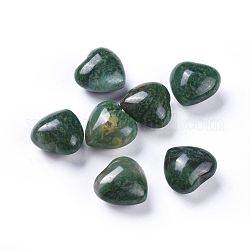 Pierre d'amour de coeur de jade africain naturel, pierre de palme de poche pour équilibrer le reiki, 15x15~16x10mm