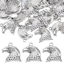Sunnyclue 50pcs colgantes de aleación de zinc de estilo tibetano, águila, plata antigua, 21.8x18.7x4mm, agujero: 2 mm