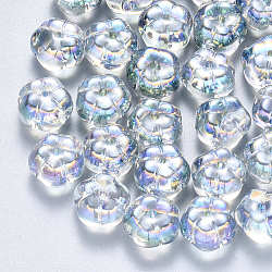 Perlas de vidrio pintado en aerosol transparente, flor, Claro, 9.5x9.5x6.5mm, agujero: 1.2 mm