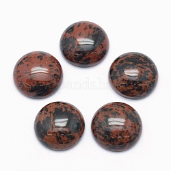 Natürliche Obsidian-Cabochons aus Mahagoni, Flachrund, 16x6 mm