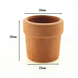 Mini pot de fleurs en céramique, pour accessoires de maison de poupée, faire semblant d'accessoire, chocolat, 30x30mm