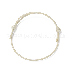 Création de bracelets en corde de polyester ciré coréen, beige, diamètre réglable: 40~70 mm