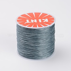 Cordons en polyester ciré pandahall elite ronds, cordon torsadé, grises , 0.5mm, environ 106 m / bibone 