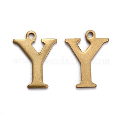 304 Stainless Steel Alphabet Charms, Antique Bronze, Letter.Y, 12.5x9.5x0.7mm, Hole: 1mm