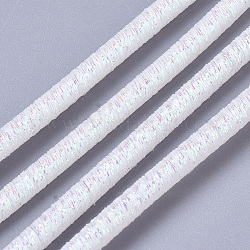 PVC-Schlauchkabel aus synthetischem Gummi, hohles Rohr, mit Glitzerpulver, weiß, 4 mm, Bohrung: 1.8 mm, ca. 54.68 Yard (50m)/Bündel