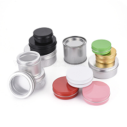 Aluminium Blechdosen, Aluminiumglas, Vorratsbehälter für Kosmetika, Kerzen, Süßigkeiten, Mischfarbe, 4.2~10.3x1.7~6 cm