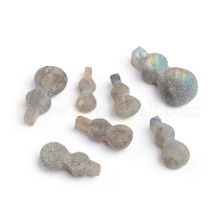 Perles naturelles de labradorite, pas de trous / non percés, mat, cucurbitacées, 16~24.5x6.5~13x4.5~8mm