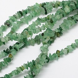Puces naturelles perles vertes aventurine brins, 3~8x3~12x3~5mm, Trou: 1mm, environ 32 pouce