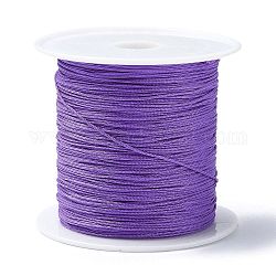 Chinesische Knotenschnur aus Nylon, Nylon-Schmuckschnur zur Schmuckherstellung, Medium lila, 0.4 mm, ca. 28~30 m / Rolle
