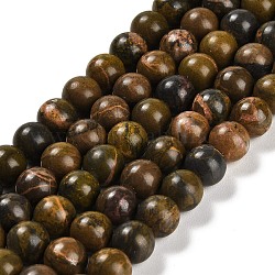 Natürliche Hummel Jaspis Perlen Stränge, Runde, 8 mm, Bohrung: 1 mm, ca. 48 Stk. / Strang, 15.39 Zoll (39.1 cm)