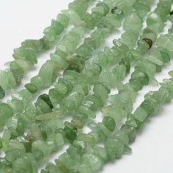Verde naturale perline avventurina fili, pezzo, verde chiaro, 3~5x7~13x2~4mm, Foro: 0.4 mm, circa 31.5 pollice (80 cm)