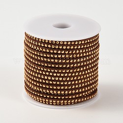 Rivet Faux Suede Cord, Faux Suede Lace, with Aluminum, Coconut Brown, 3x2mm, about 20yards/roll
