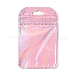 Sacchetti con chiusura a zip in pp, borse richiudibili, sacchetto autosigillante, rettangolo, roso, 11x7x0.2cm, circa 50pcs/scatola