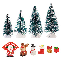 Decorazioni per display in resina natalizia in stile 10 pz 10, per decorazioni domestiche, forme misto, colore misto, 11~45x13~45x11~105mm, 1pc / style