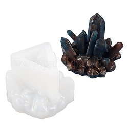 Moules en silicone à grappes de cristaux de bricolage, moules de résine, pour la résine UV, fabrication de bijoux en résine époxy, blanc, 53x68x56mm, diamètre intérieur: 51x48 mm