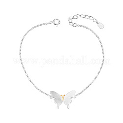 Shegrace design unico 925 bracciale in argento sterling, con farfalla (estensioni catena in stile casuale), argento, 6-3/4 pollice (17 cm)