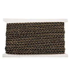 Polyester Wavy Lace Trim, for Curtain, Home Textile Decor, Black, 1/4 inch(7.5mm)