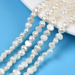 Hebras de perlas de agua dulce cultivadas naturales, oval, color de concha, 4~5.5x5~6.5x3~5mm, agujero: 0.7 mm, aproximamente 74~76 pcs / cadena, 13.66 pulgada ~ 13.94 pulgadas (34.7 cm ~ 35.4 cm)