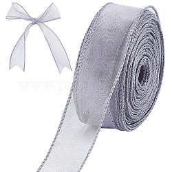 CRASPIRE Sheer Organza Ribbon Grey 40mm x 10m Chiffon Ribbon roll for DIY Crafts, Gift Wrapping, Bouquet, Bows, Wedding Party Decorations