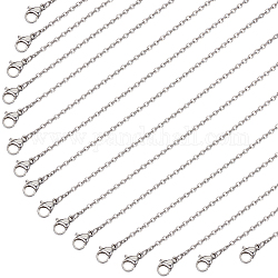 Sunnyclue 20-teiliges Set mit 304 Edelstahl-Kabelketten-Halsketten, Edelstahl Farbe, 19.7 Zoll (50 cm)