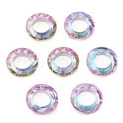 Verbindungsringe aus galvanisiertem Glas, Kristall kosmischer Ring, Prismenring, facettiert, zurück vernickelt, runden Ring, Pflaume, 20x5.5 mm, Innendurchmesser: 11.5 mm