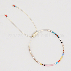 Armband aus geflochtenen Perlen aus Glassamen, verstellbares Armband für Frauen, dunkeltürkis, 11 Zoll (28 cm)