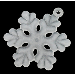 Frosted Acrylic Snowflake Pendants, Christmas, 33x26x2mm, Hole:2mm