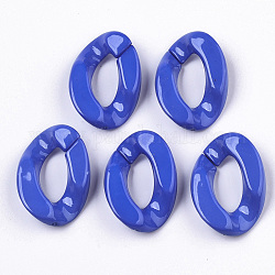 Opaque Acrylic Linking Rings, Quick Link Connectors, for Curb Chains Making, Twist, Blue, 30x21x6mm, Inner Diameter: 16x8mm