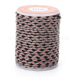 Cordón de polialgodón de 4 capa, cuerda de algodón macramé hecha a mano, para colgar en la pared de cuerda, diy artesanal hilo de tejer, gris, 1.5mm, alrededor de 4.3 yarda (4 m) / rollo
