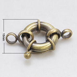 Ottone fermagli anello elastico,  piombo libero,  cadmio e nichel libero, bronzo antico, 15x3mm, Foro: 3 mm