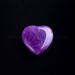 Natural Amethyst Love Heart Stone, Pocket Palm Stone for Reiki Balancing, Home Display Decorations, 20x20mm