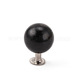 Borchie rivetti in plastica imitazione perla abs, con accessori di ferro, nero, 8mm, risultato: 4x5 mm