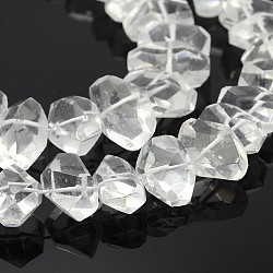 Natural Quartz Crystal Nuggets Beads Strands, Rock Crystal Beads, 15~26x8~16x8~15mm, Hole: 1mm, 15.7 inch
