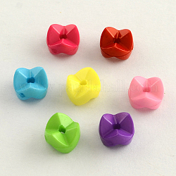Opaque Acrylic Beads, Mixed Color, 9.5x7mm, Hole: 2mm, about 1800pcs/500g