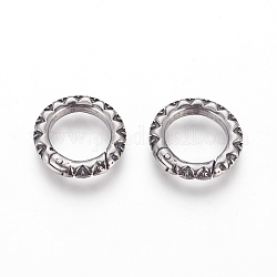 304 anelli porta molla in acciaio inossidabile, o anelli, argento antico, 23x3.5mm, diametro interno: 17mm