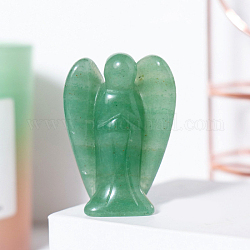 Décorations d'exposition de figurines d'ange en aventurine verte naturelle, ornements en pierre d'énergie reiki, 50x35mm