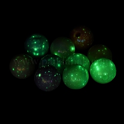 Placage uv perles acryliques irisées arc-en-ciel, lueur lumineuse dans le noir, ronde, couleur mixte, 10mm, Trou: 2mm