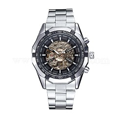 合金の腕時計ヘッド機械式時計  ステンレス製の時計バンド付き  ステンレス鋼色  220x20mm  ウォッチヘッド：54x51x15mm  ウオッチフェス：35mm