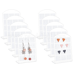 PandaHall Elite 10Pcs L-shape PVC Jewelry Storage Holder Stand, for 12 Pairs Earrings Display, White, 6.5x0.15x9.5cm, 10pcs
