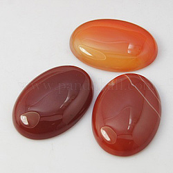 Природных драгоценных камней кабошон, красный агат, овальные, красные, 25x18x7 мм