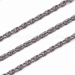 Iron Rope Chains, Unwelded, Gunmetal, with Spool, Link:3mm, wire: 0.6mm thick, about 328.08 Feet(100m)/roll