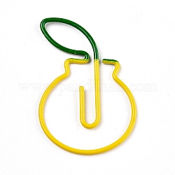 Pear Shape Iron Paperclips, Cute Paper Clips, Funny Bookmark Marking Clips, Yellow, 32.5x21.8x1.2mm