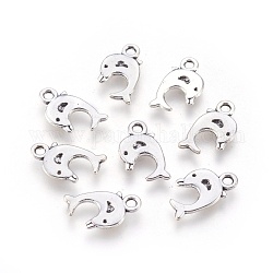 Tibetan Style Alloy Pendants, Lead Free, Cadmium Free and Nickel Free, Antique Silver, 16mm long, 9mm wide, 2mm thick, hole: 2mm