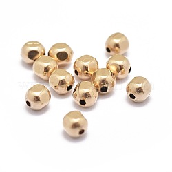 Perle riempite di oro giallo, 1/20 oro 14k pieno, cadmio & nichel &piombo libero, sfaccettato, ovale, 4x3.6mm, Foro: 0.8 mm