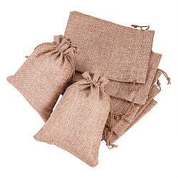 BENECREAT 25PCS Burlap Bags with Drawstring Gift Bags Jewelry Pouch for Wedding Party Treat and DIY Craft - 7 x 5 Inch, Linen